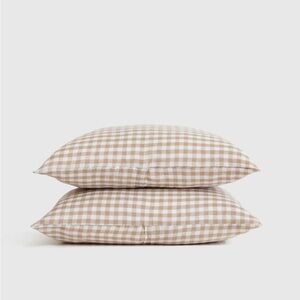 NWOT QUINCE European Linen Gingham Sham Set